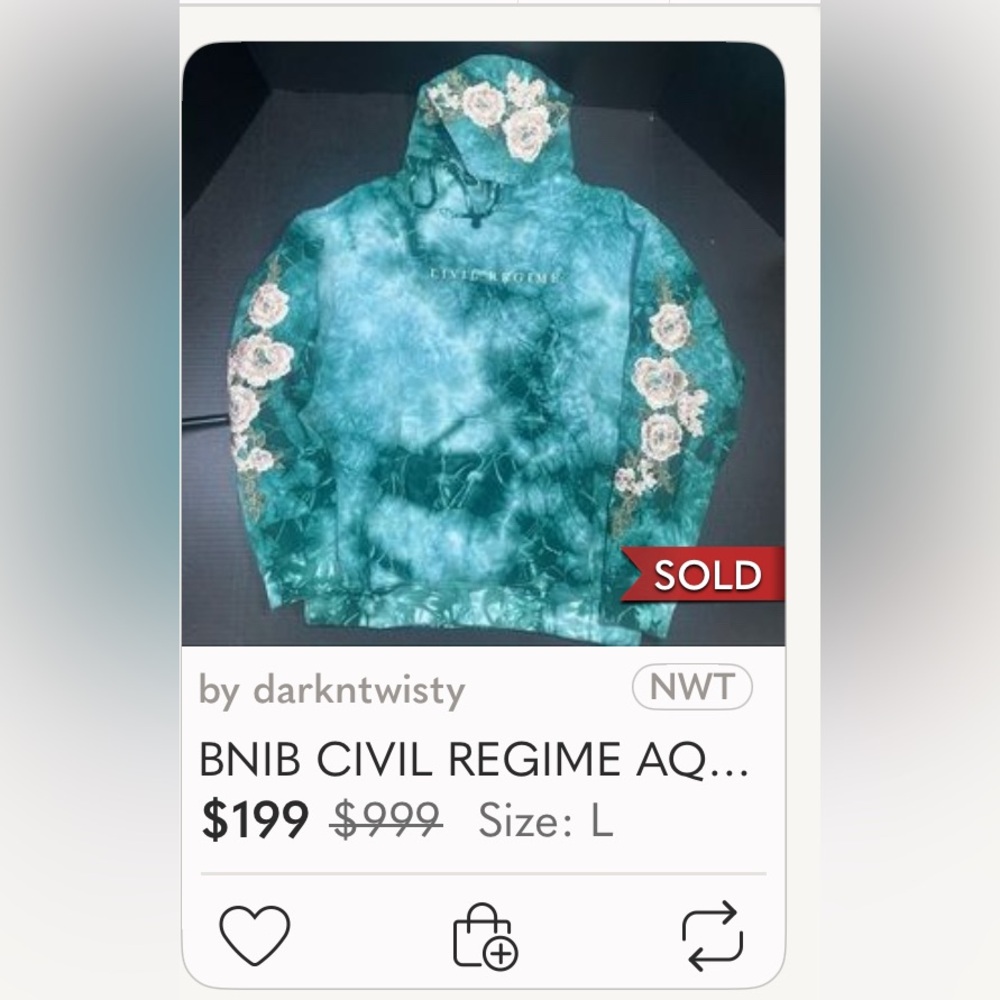 BNIB CIVIL REGIME SAND DAHLIA TIE DYE HOODIE MEDIUM MENS UNISEX PRICE FIRM - Picture 15 of 16